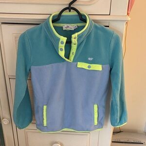 Vineyard Vines Kids' Teal and Light Blue Fleece Hoodie